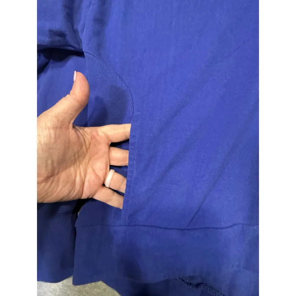 Women's Sweaty Betty Blue Cowl Neck Cropped Sweatshirt Size XXL - Image 3