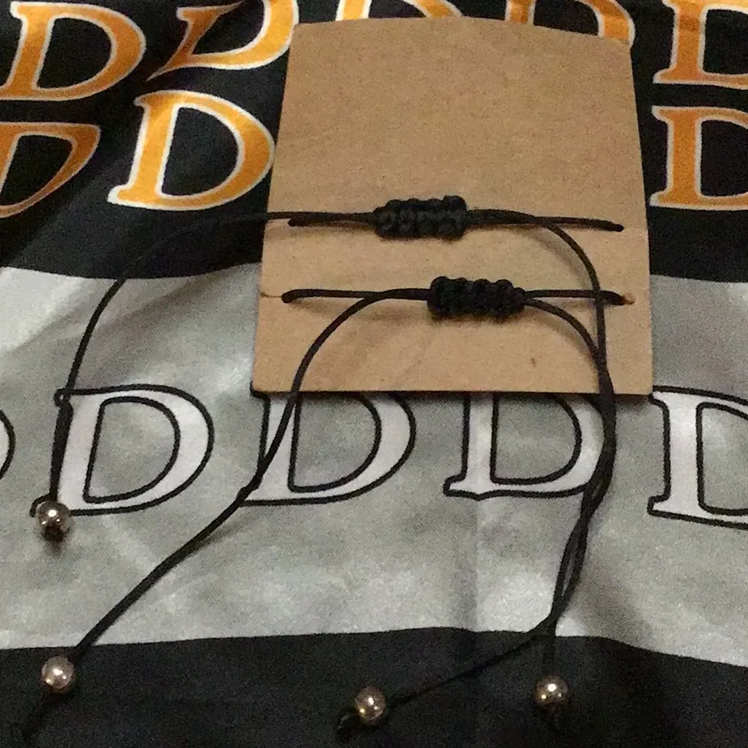 NWOT Pinky Promise Distance Matching Friendship Couple Bracelets for Women Black - Image 3