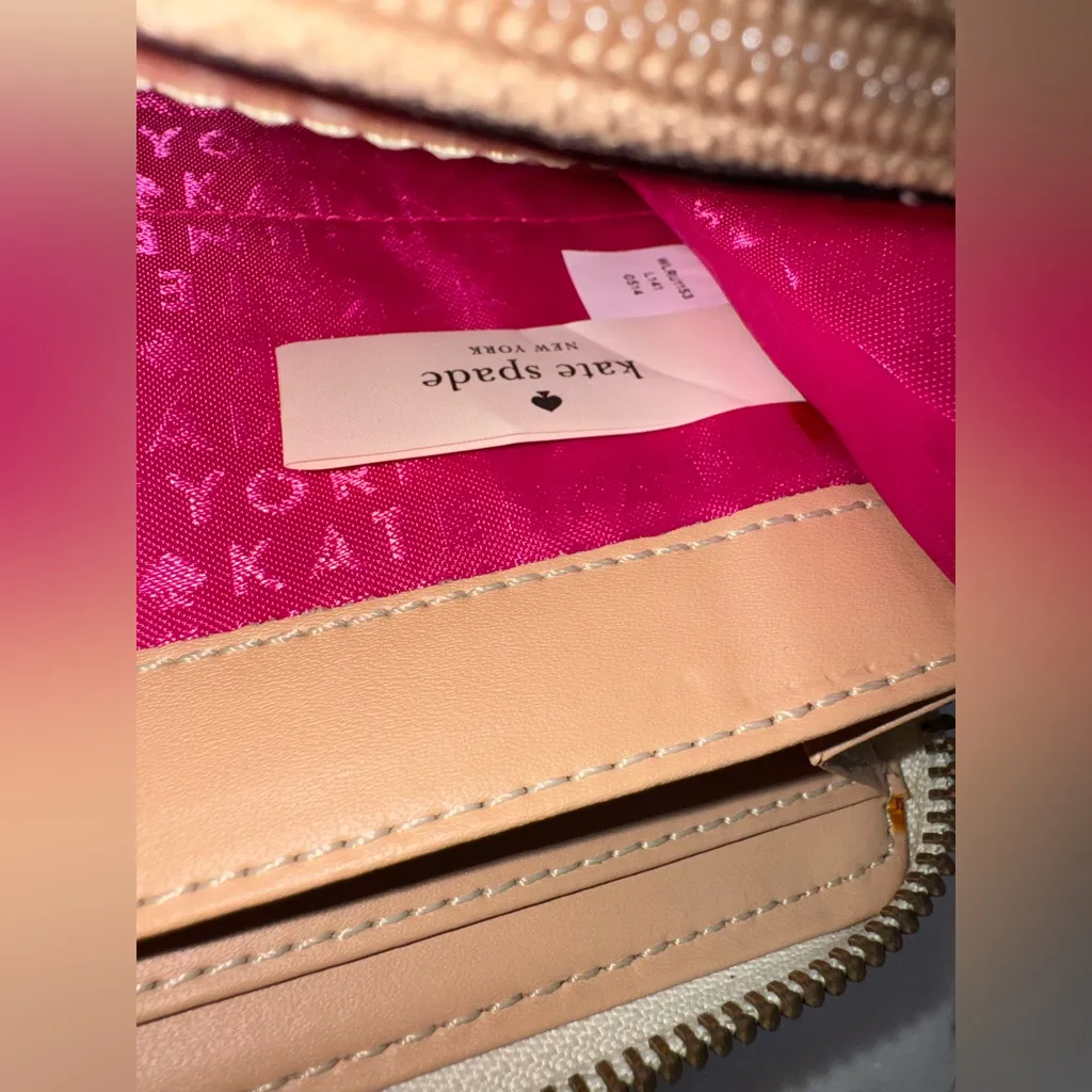 Kate Spade Wellesley Rachelle Cream Satchel Leather Handbag Matching Wallet Set - Image 15