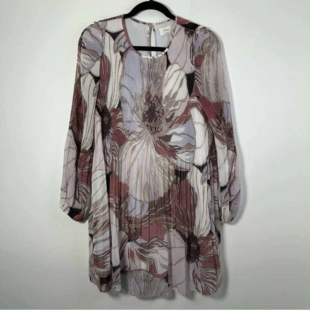 Aritzia Wilfred Daydreamer Mini Pleated Patterned Dress Size S - Image 2