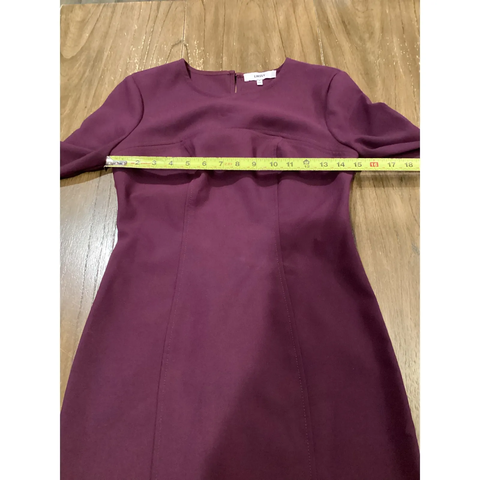 Revolve Likely Keller Long Sleeve Mini Dress bodycon cut out in Purple Plum sz 4 - Image 3