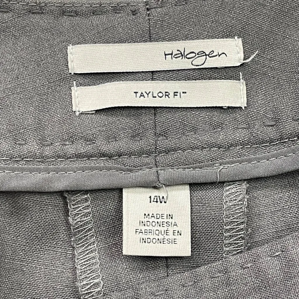 Halogen Taylor Fit Gray Trousers Dress Pants Women's‎ 14W Professional Pockets - Image 4