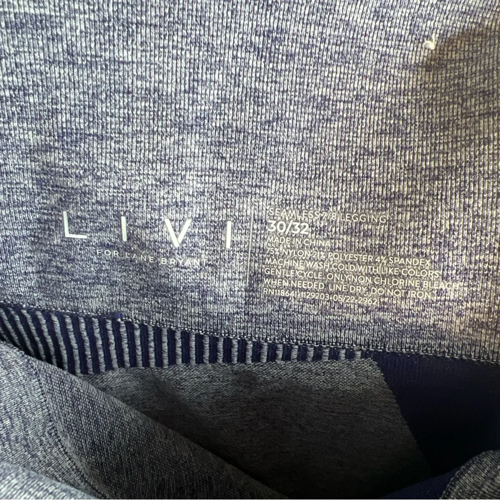 Livi Lane Bryant Color Block 7/8 Legging active tight seamless gym yoga Workout Blue Size 14 - Image 6