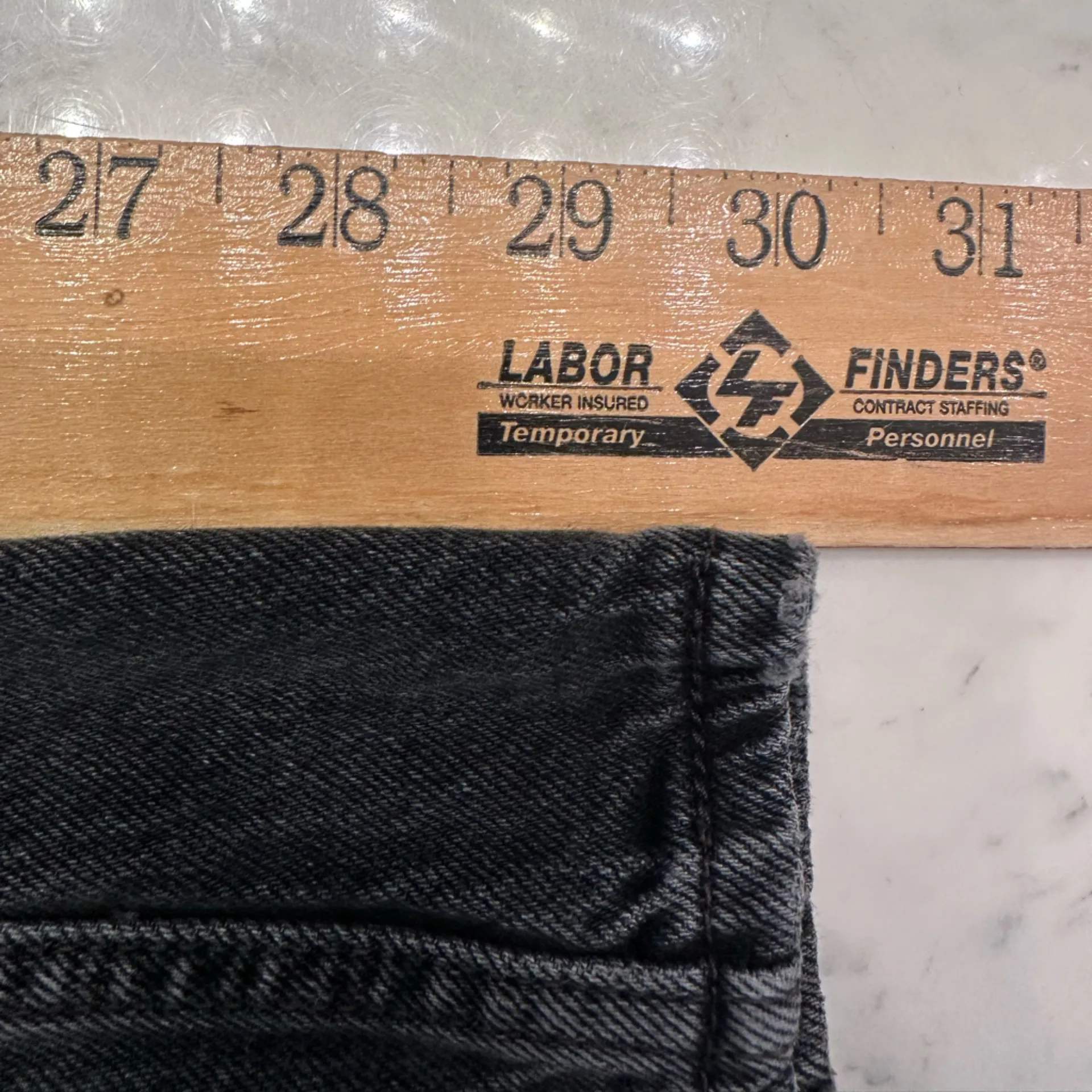 Levis Womens Jeans Sz 28 70s High Flare High Rise Just A Hint Black Denim Hippie - Image 9