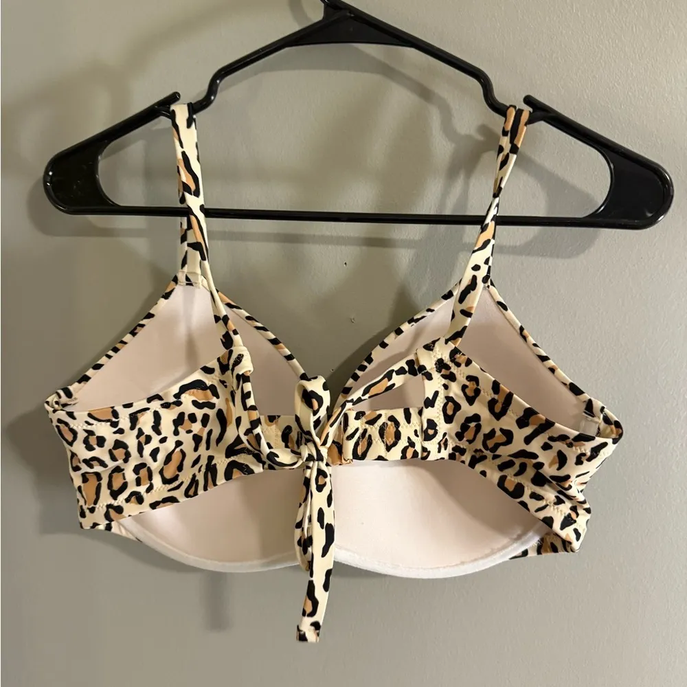 Shade & Shore Brown and Black Leopard Bikini Top - Image 2