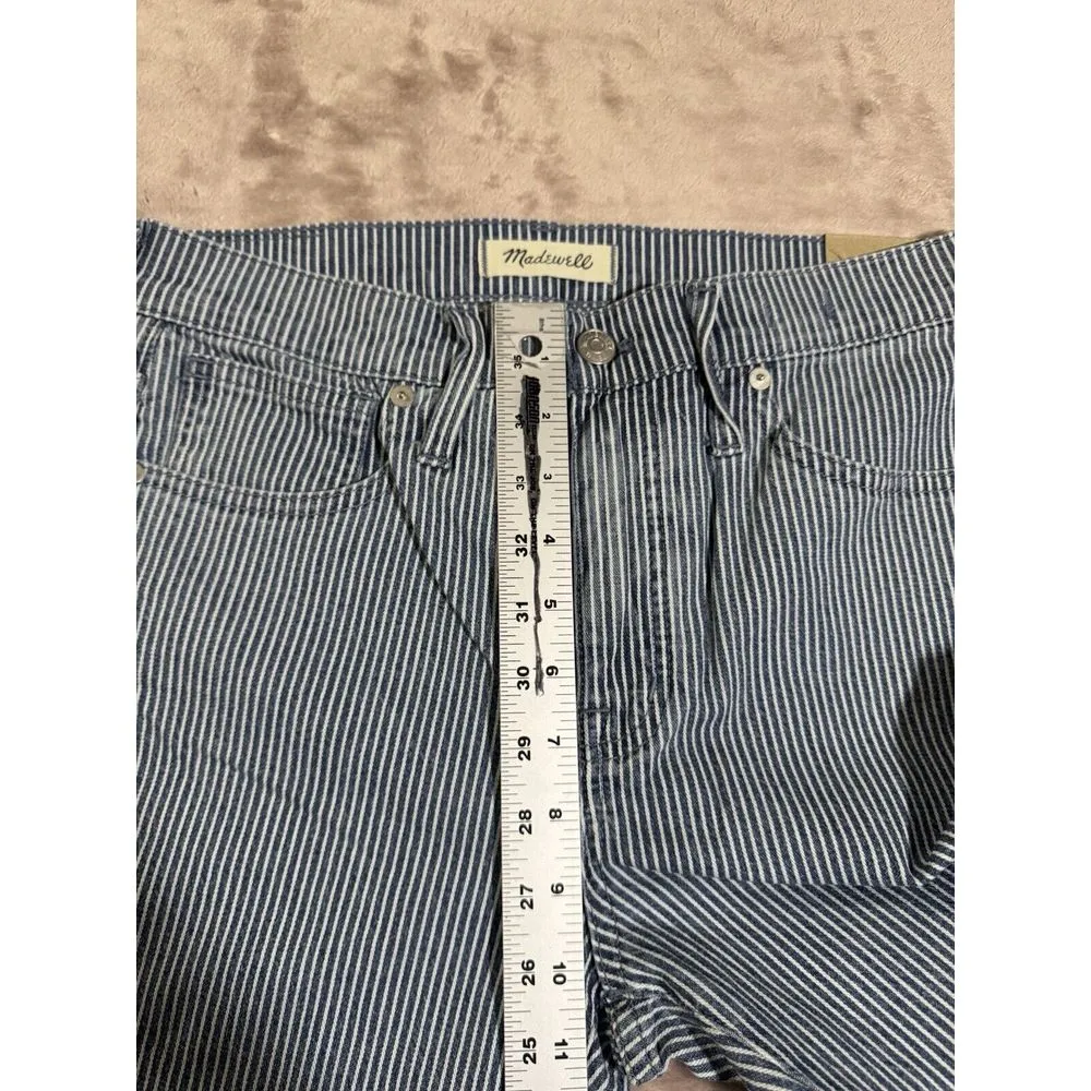 Madewell Womens Skinny Jeans Blue White Mid Rise Striped Size 28‎ NWT - Image 7