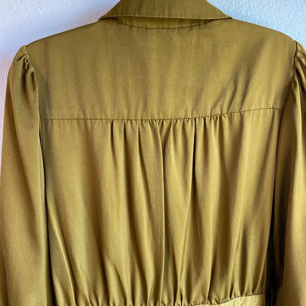 FRNCH Women's Collared‎ Long Sleeve Button Down Maxi Dress Size M - Image 12