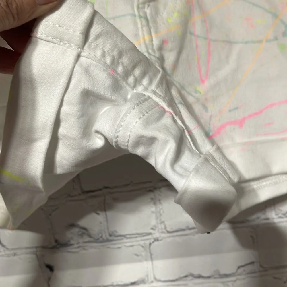 Vintage Look 80’s High Waisted White Shorts Neon Graffiti Jr Size 11 - Image 12