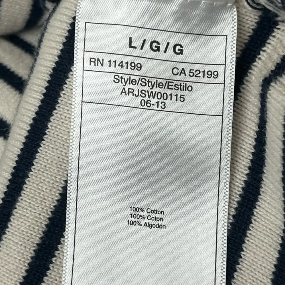 Roxy Black & White Striped V-Neck Hoodie Pullover Top Women’s L - Image 8