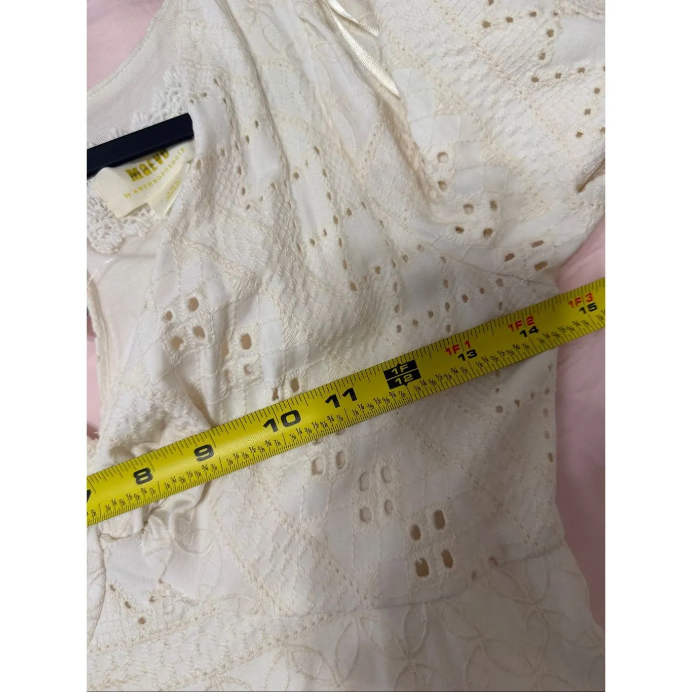 NWT Maeve Anthropologie Women Rochelle Eyelet Maxi Dress Sz XS Cottage Core Boho - Image 7