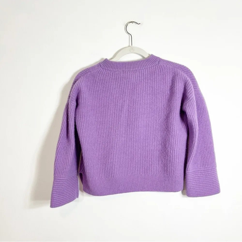 Madewell (Re)sourced Cashmere Ribbed Henley Sweater Purple XS - Image 3