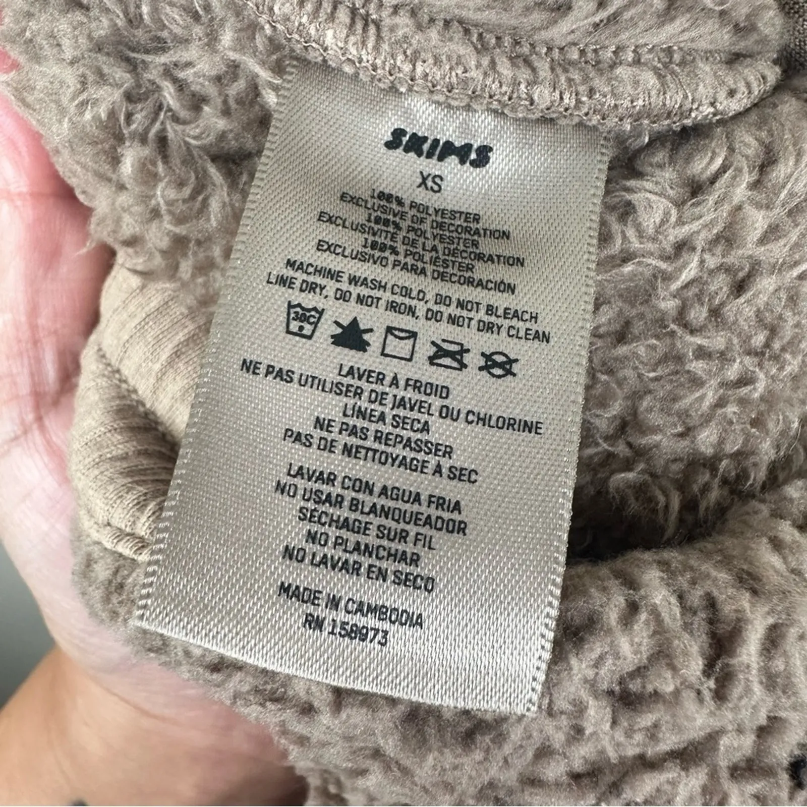 NEW Skims Teddy High Pile Fleece Sherpa Joggers in Desert Brown Womens XS - Image 10