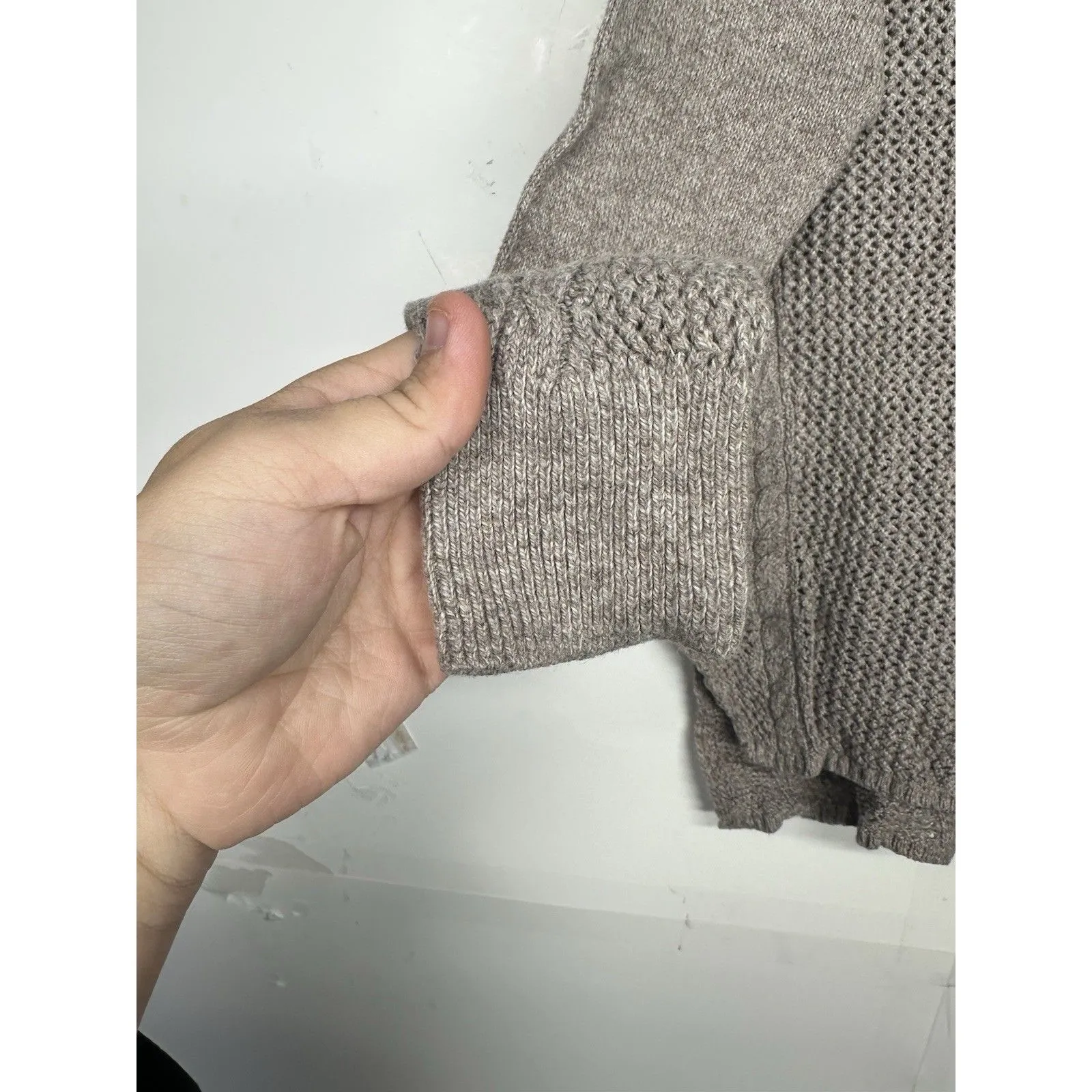 American Eagle Women’s Light Brown Knit Sweater Size Small - Image 3