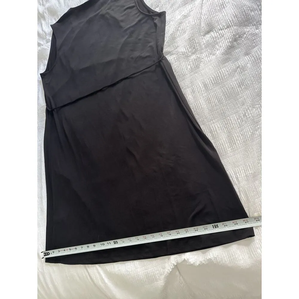 NWT H&M Little Black Dress Belt Career Work Summer Casual Slinky High Neck Large - Image 8