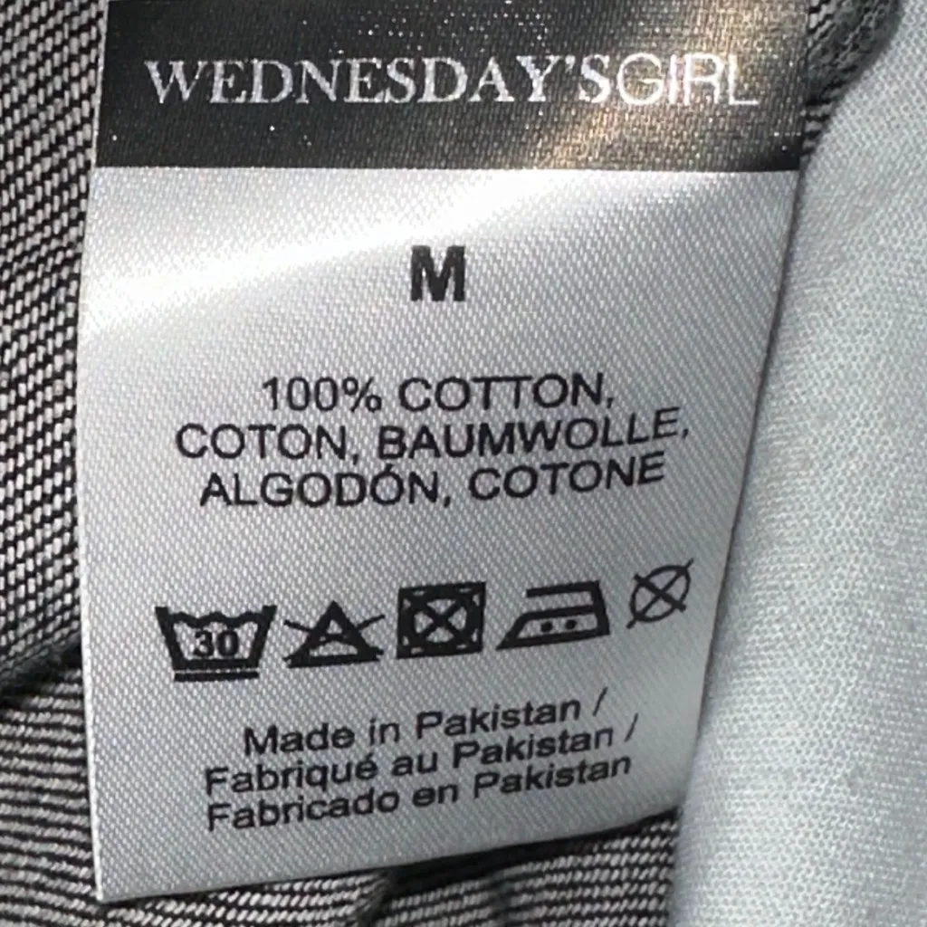 Wednesday's Girl High Waisted Black‎ Denim Jean Cotton Shorts New Size Medium Black - Image 7