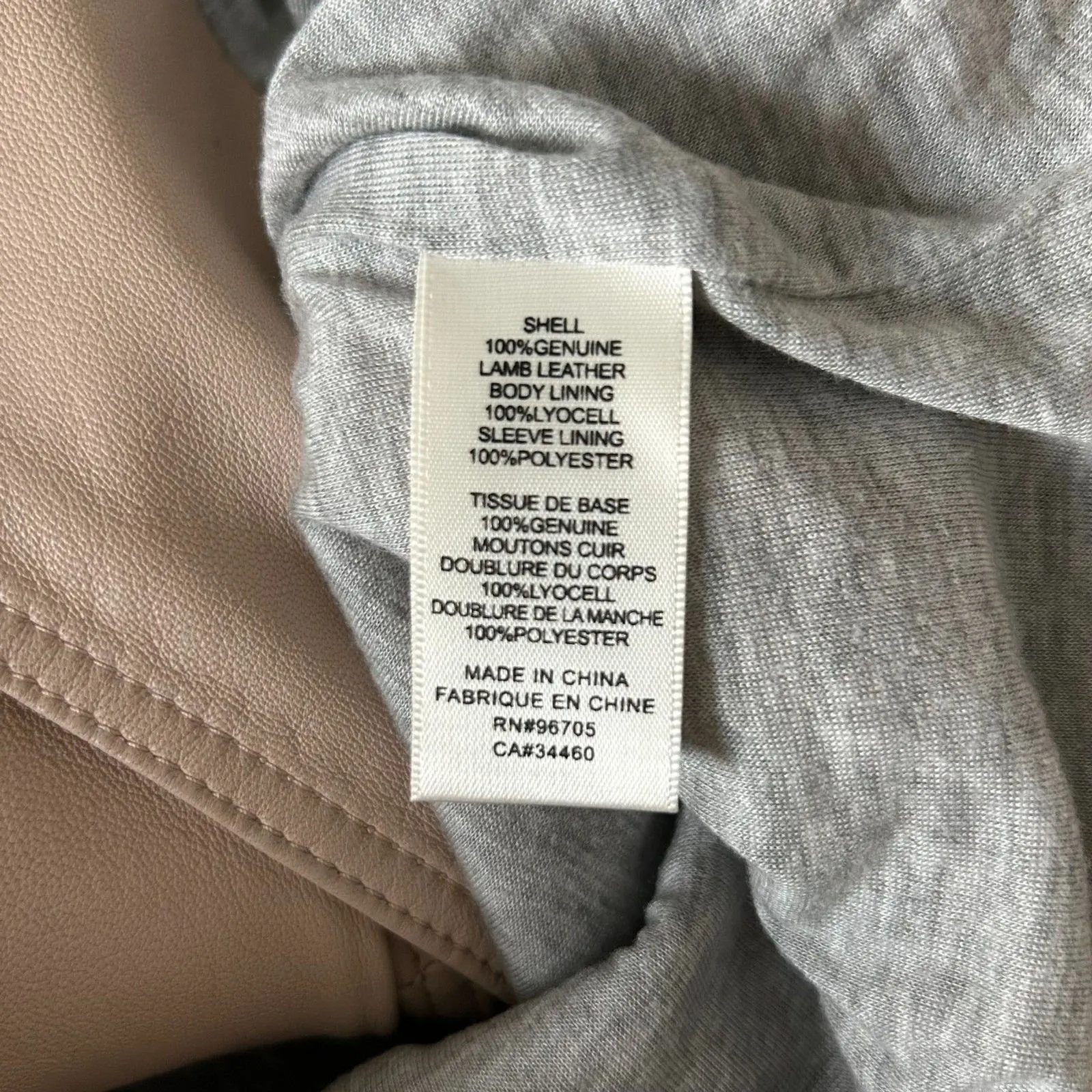 Rebecca Taylor Garment Washed Leather Moto Jacket in Nude Blush Pink Size 6 - Image 6