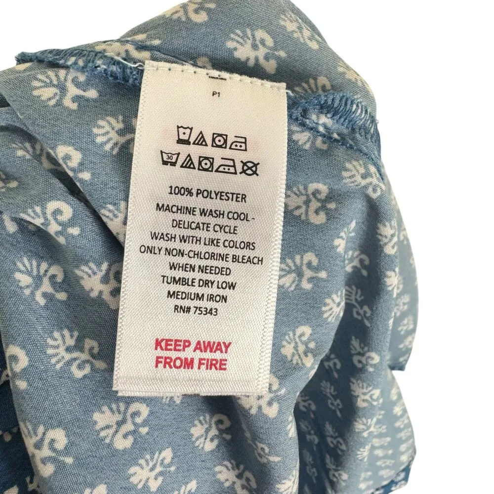 Haute Hippie Blue White Drawstring Waist Lightweight Satin Pajama Shorts Size M - Image 7