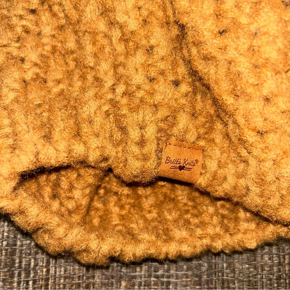 Britt’s Knits Knitted Beanie - Mustard Yellow - Image 3