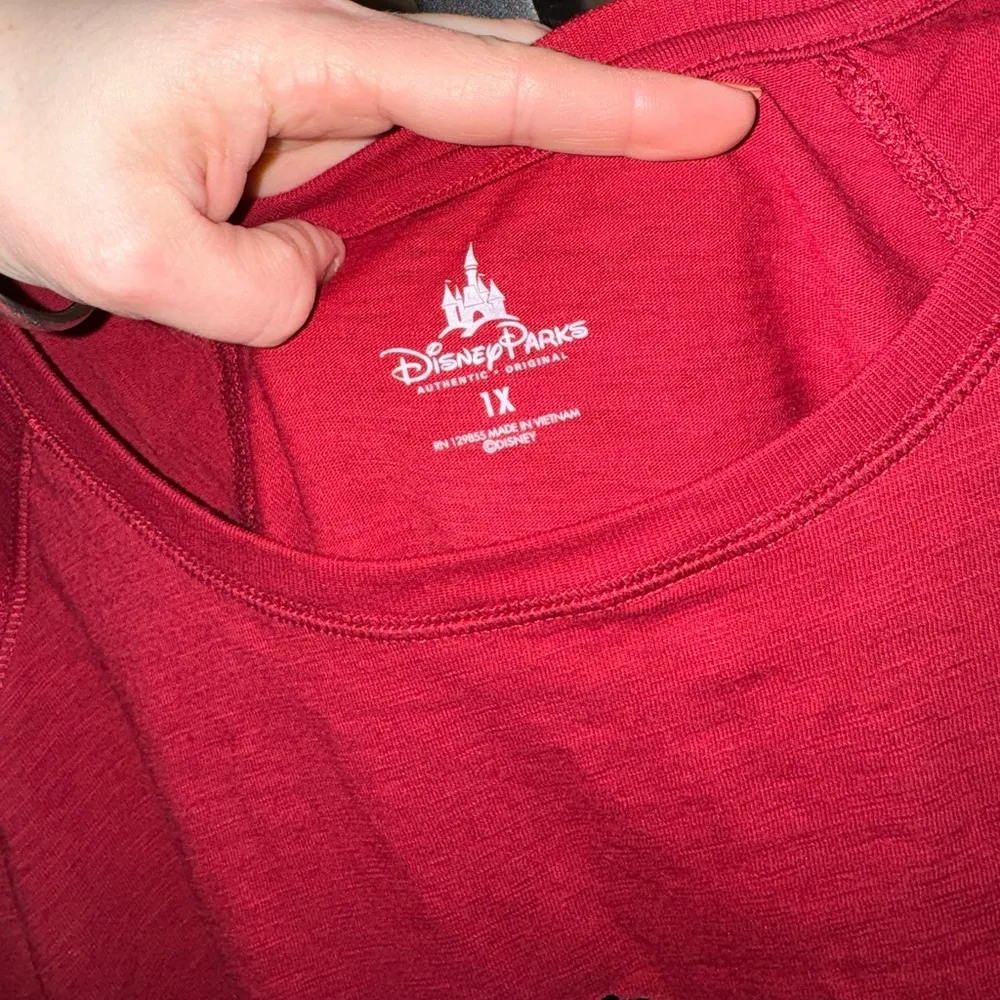 Disney Parks sequined mickey mouse long sleeve top blouse pullover crewneck plus Silver Size 1X - Image 2
