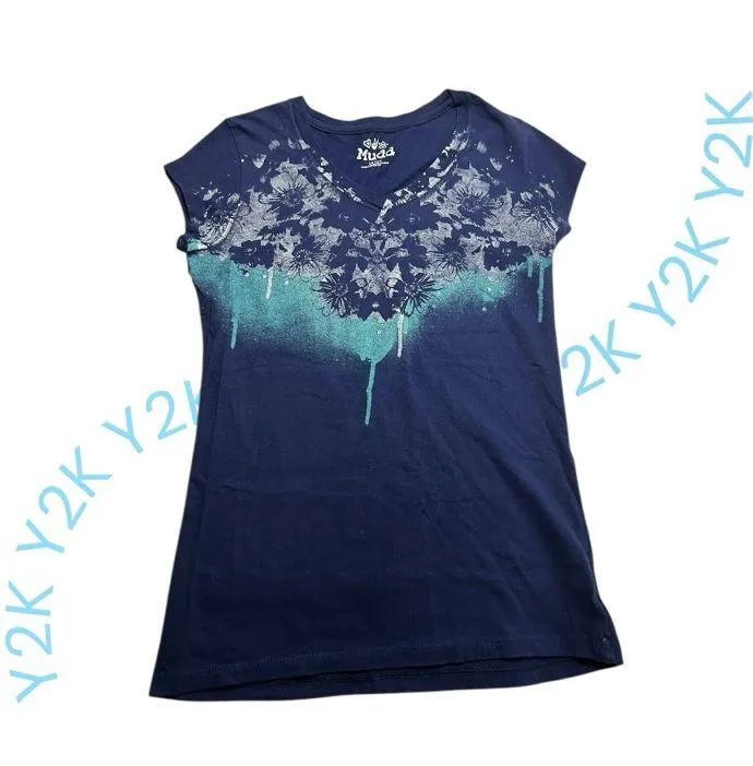 Y2K Deadstock Mudd Graphic Tee – McBling Butterfly & Floral Print | 100% Cotton - Image 2