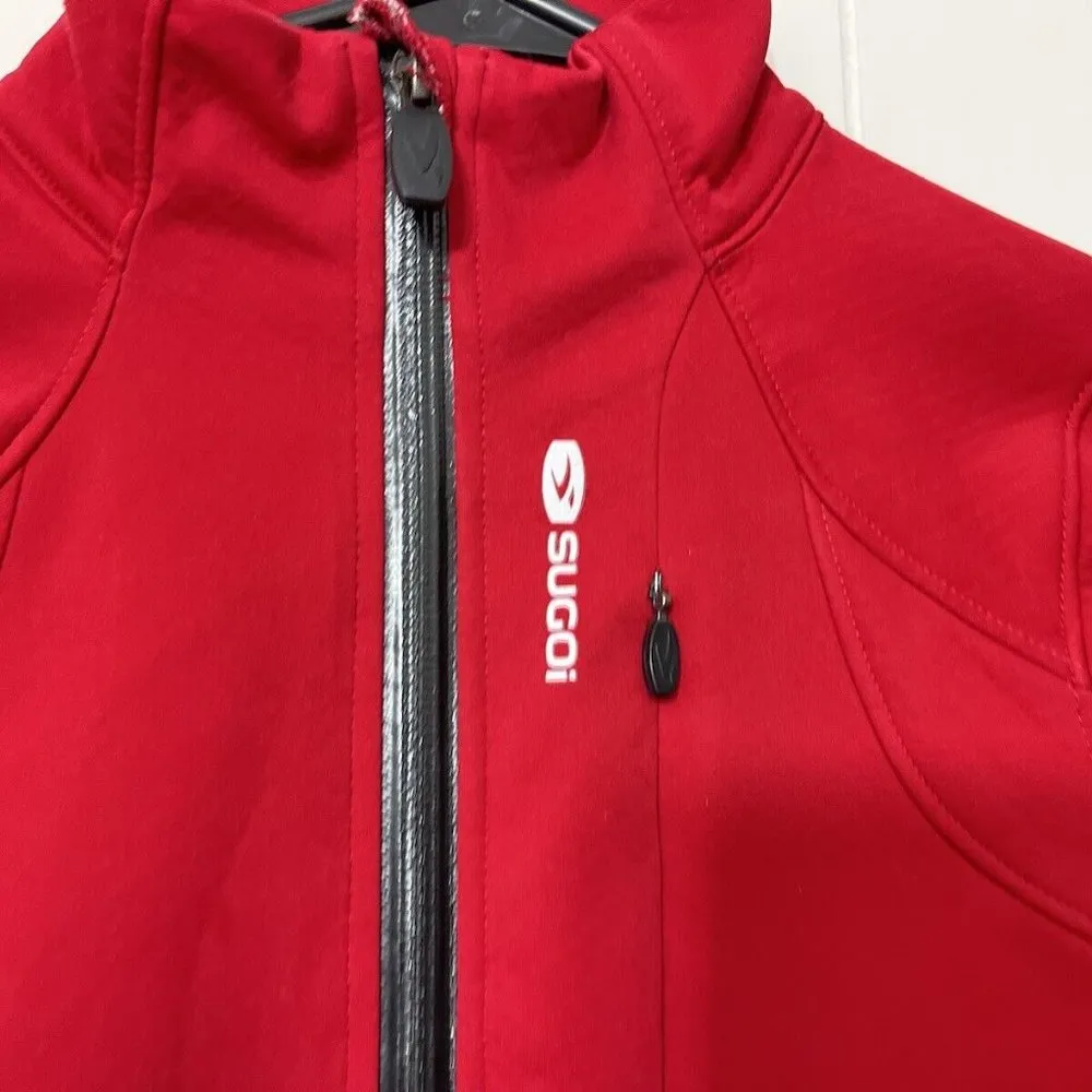 Sugoi Women's Full Zip Cycling Lightweight Jacket Red/Black Size XS Red - Image 2