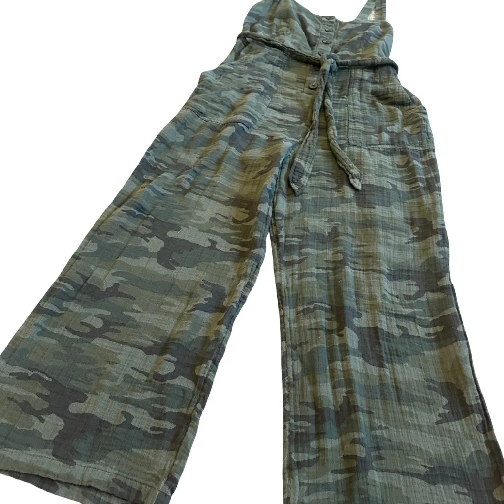 Sanctuary 100% Cotton Camo Sleeveless Jumpsuit Overalls Stretch Belt Size Medium - Image 4