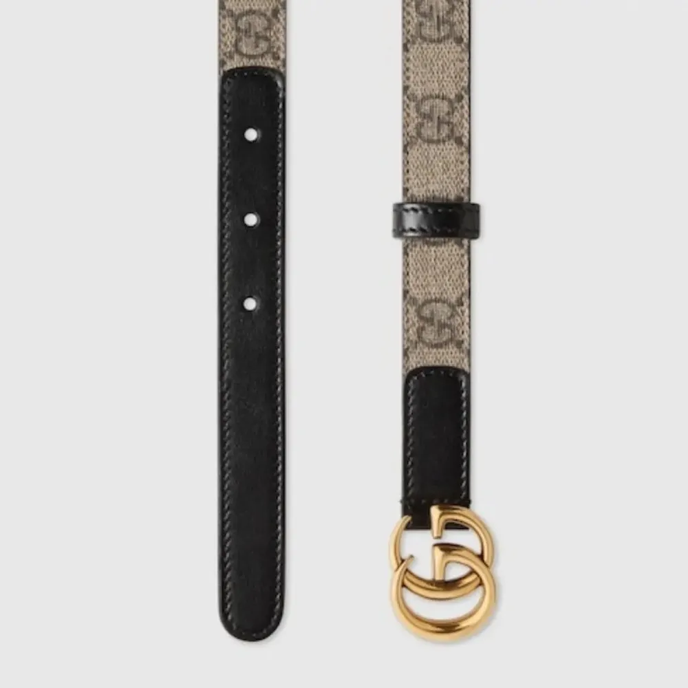 Gucci GG Buckle Monogram Leather Thin Belt NWT Size 110 - Image 2