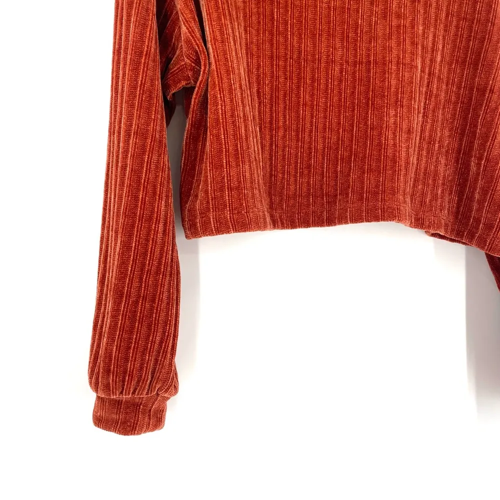 Altar'd State Cropped Chunky Crop Turtle Neck Burnt Orange Fall Sweater - Image 4