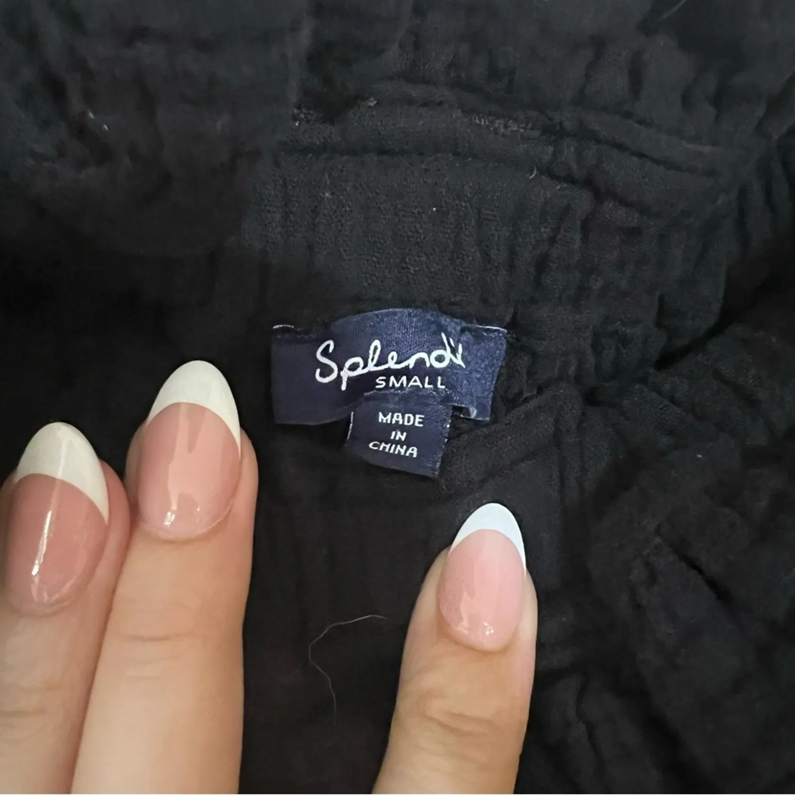 Splendid Ruby black crinkle cotton high rise paper bag shorts S - Image 5