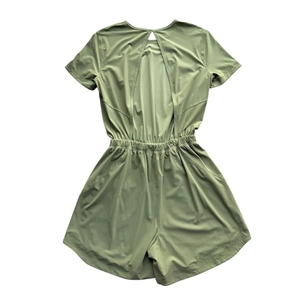 Lululemon Lightweight High-Neck Romper Bronze Green Size 4 - Image 5