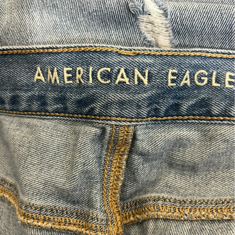 American Eagle Medium Wash High Rise Distressed Mom Jeans - Image 6