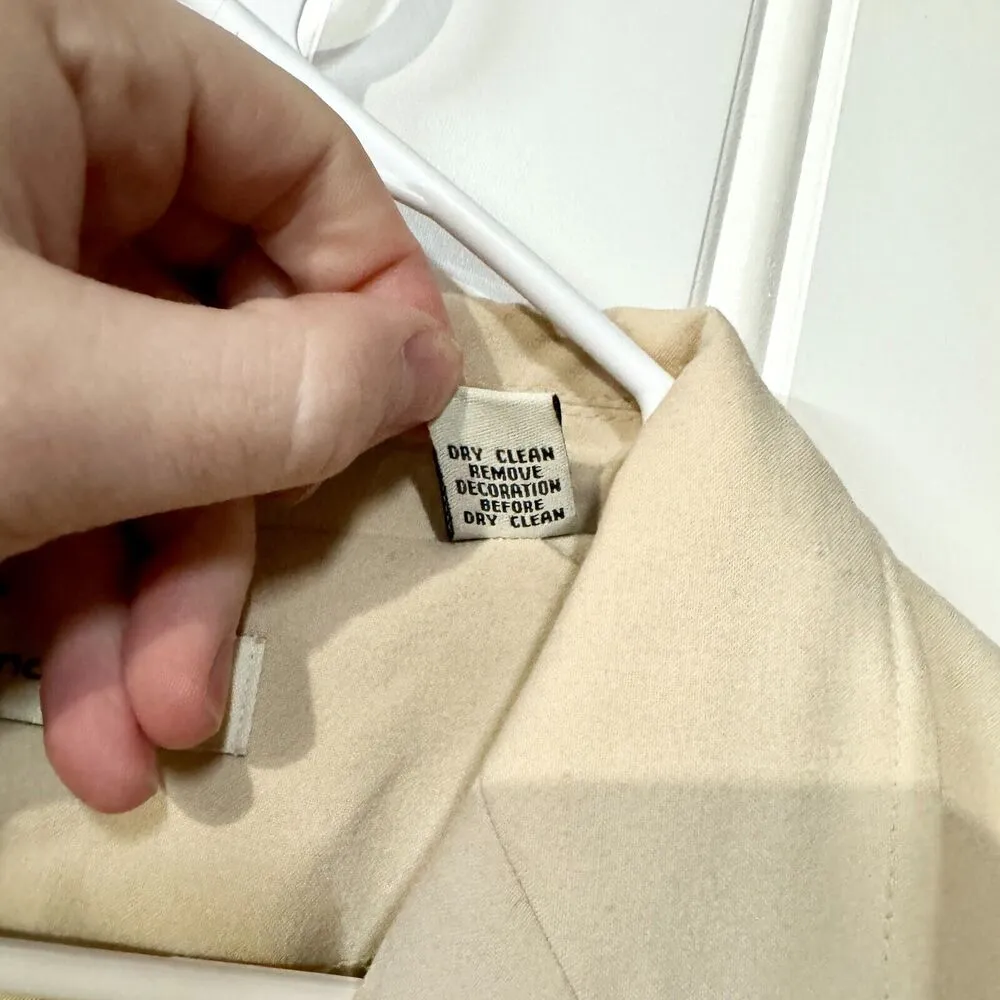 VTG AMANDA SMITH Blazer Women Size 10 Single Button Down Padded Shoulder Cream - Image 3