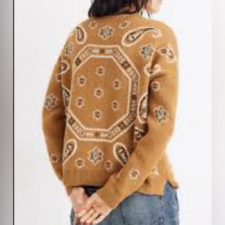 Madewell Women’s‎ Sz M Bandana Pullover Sweater - Image 4