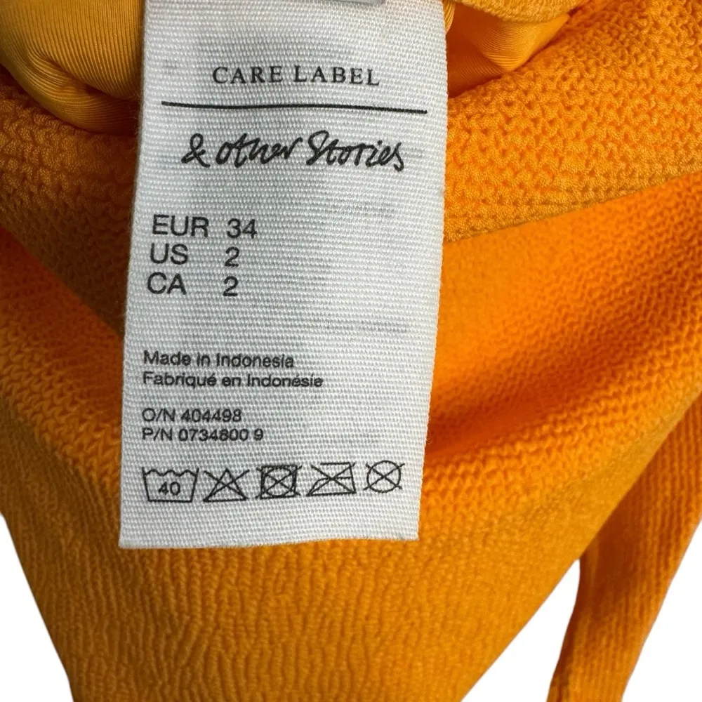 & Other Stories Bright Orange Tie Swim Bathing Suit - Image 2