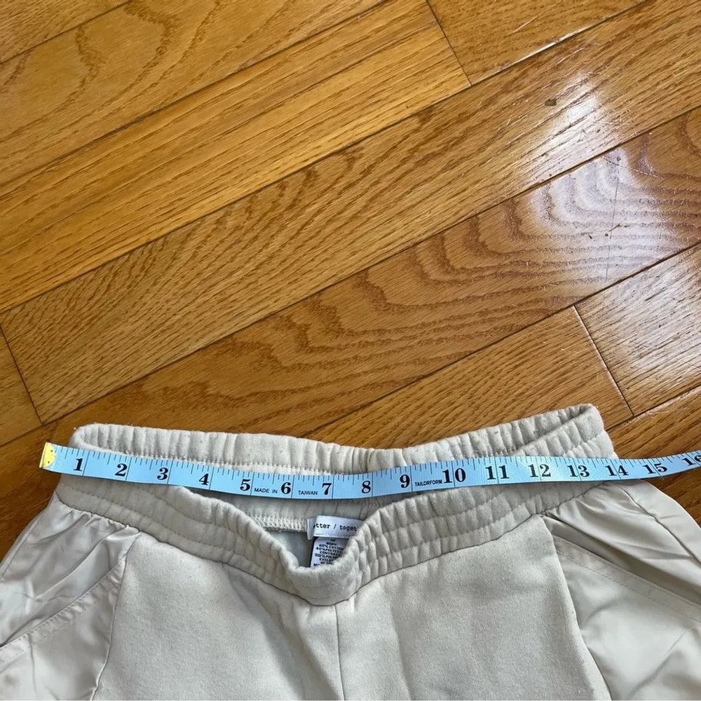 Better / Together Women's Baggy Cargo Fleece Sweat Pants Beige Lounge joggers L Size M - Image 6