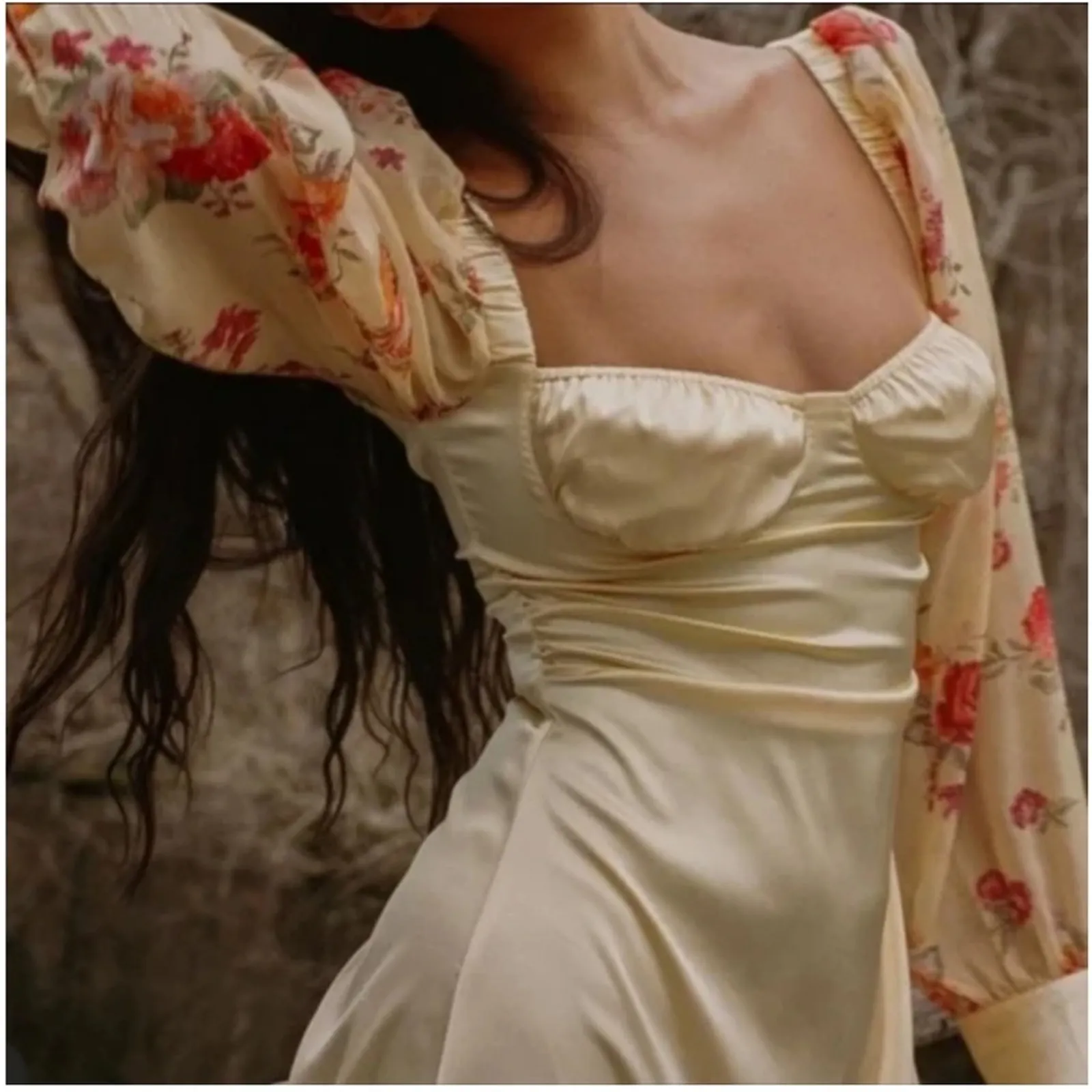 Danielle Bernstein Golden Hour Puff Sleeve Mini Dress Butteryellow  Sz 0 - Image 9