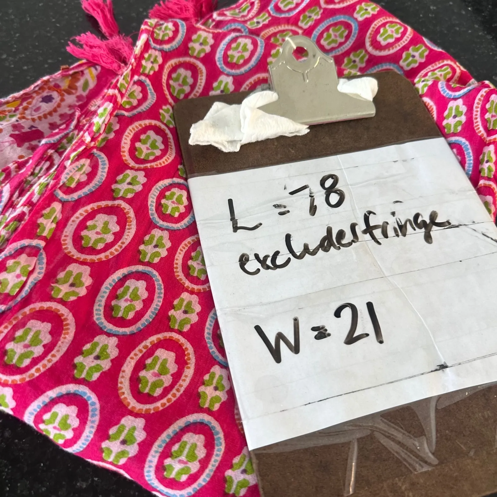 Raj India Cotton Boho Beaded Paisley Tassel Scarf Wrap Pink Blue Embroidered - Image 7