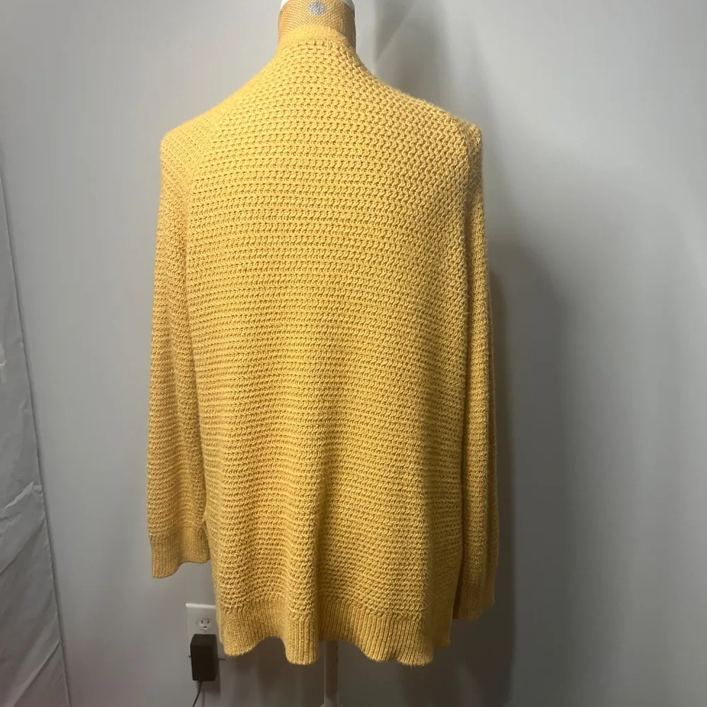 Fat Face United Kindgdom Open Knit Cardigan Sweater Women's Size 10 Yellow - Image 2