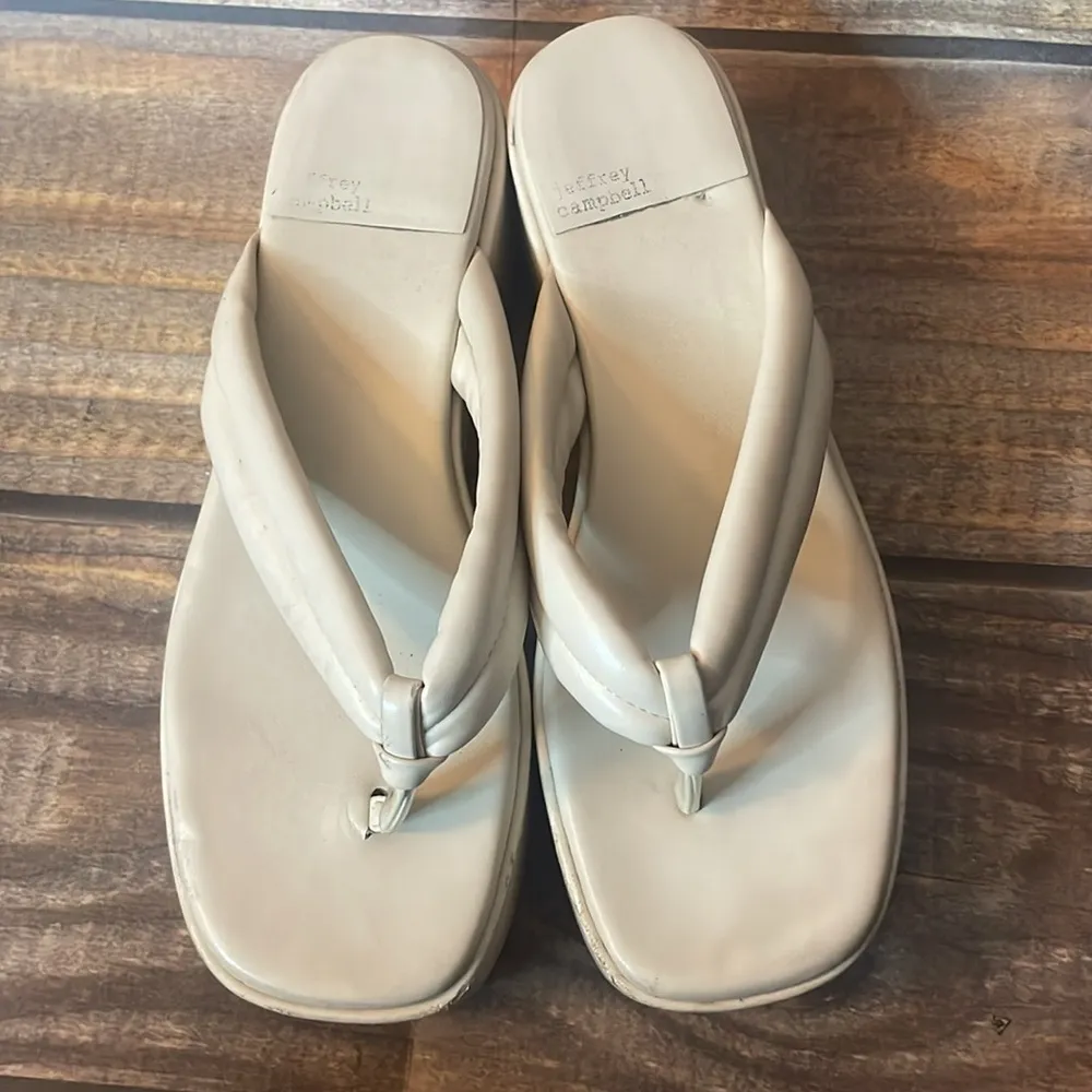 Jeffrey Campbell Finley Cream Platform Sandal size 9 - Image 2