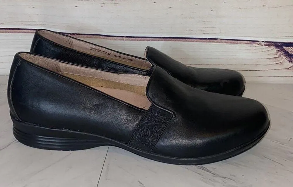 Dansko Black Nappa Leather Addy Slip On Comfort Shoes Size 42 / 12 - Image 2
