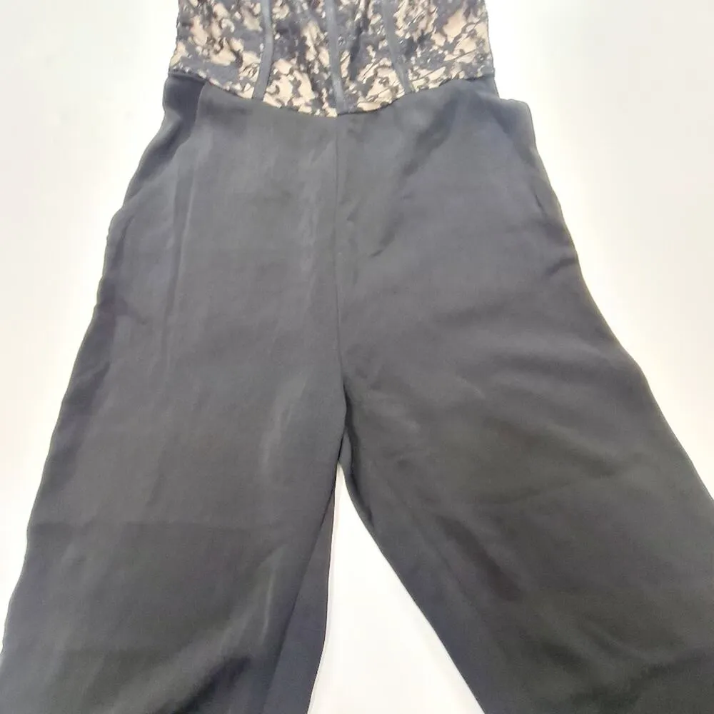 superdown  Bella Lace Jumpsuit in Black XXS - Image 5