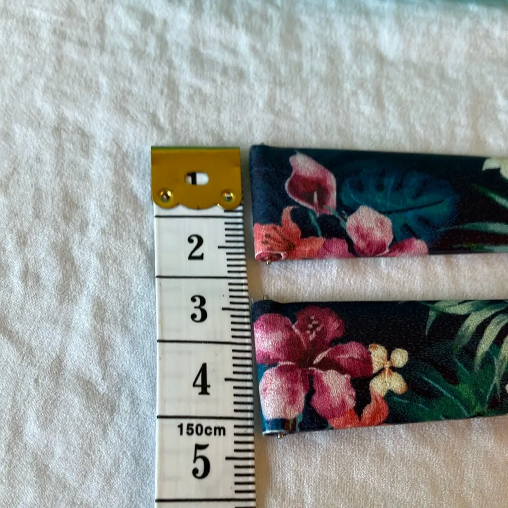 Origami Owl: Floral Watch Strap- Blue & Pink- Leather-Gold Tone - Image 5