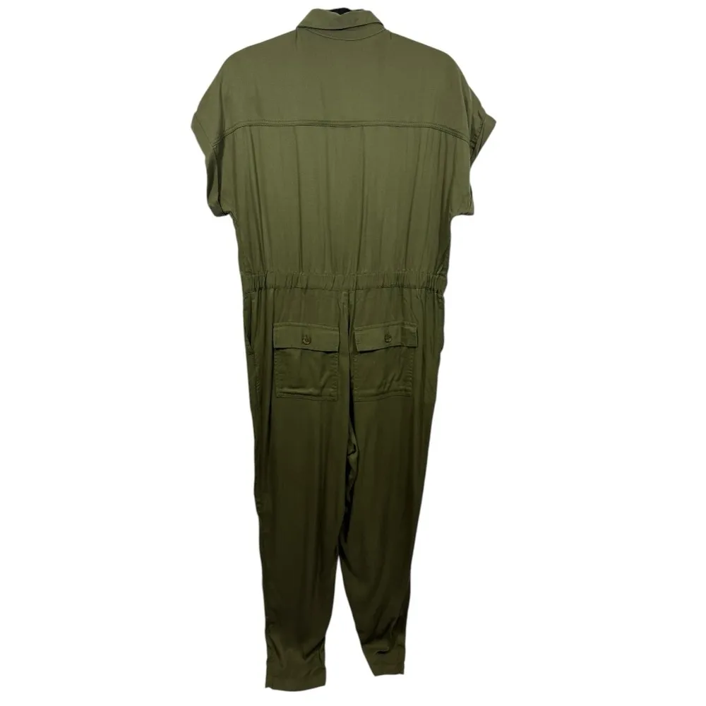 NWT Gap Short Sleeve Button Up Army Jacket Green Jumpsuit‎ 4 - Image 5