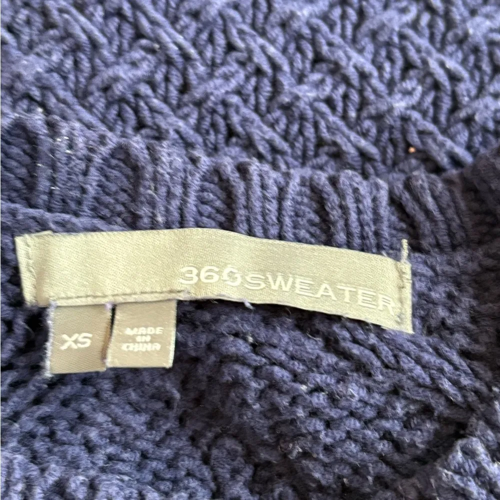 360 sweater revolve blue knitted sweater pullover acrylic split hem sweater xs - Image 2