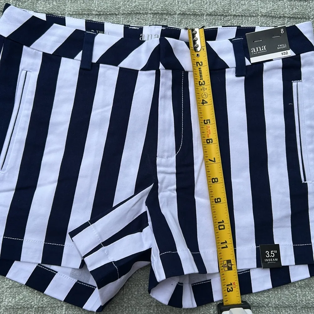Navy and White Striped Shorts - Image 6