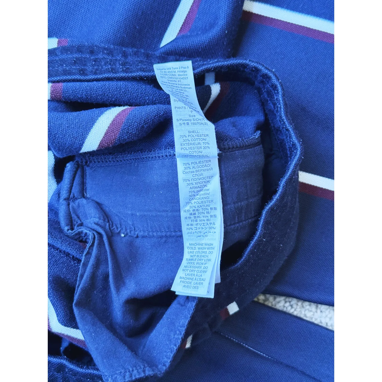 Tory Burch Sport Mini Double Stripe Wide Leg Trousers Pants Navy Small Blue Luxe - Image 9