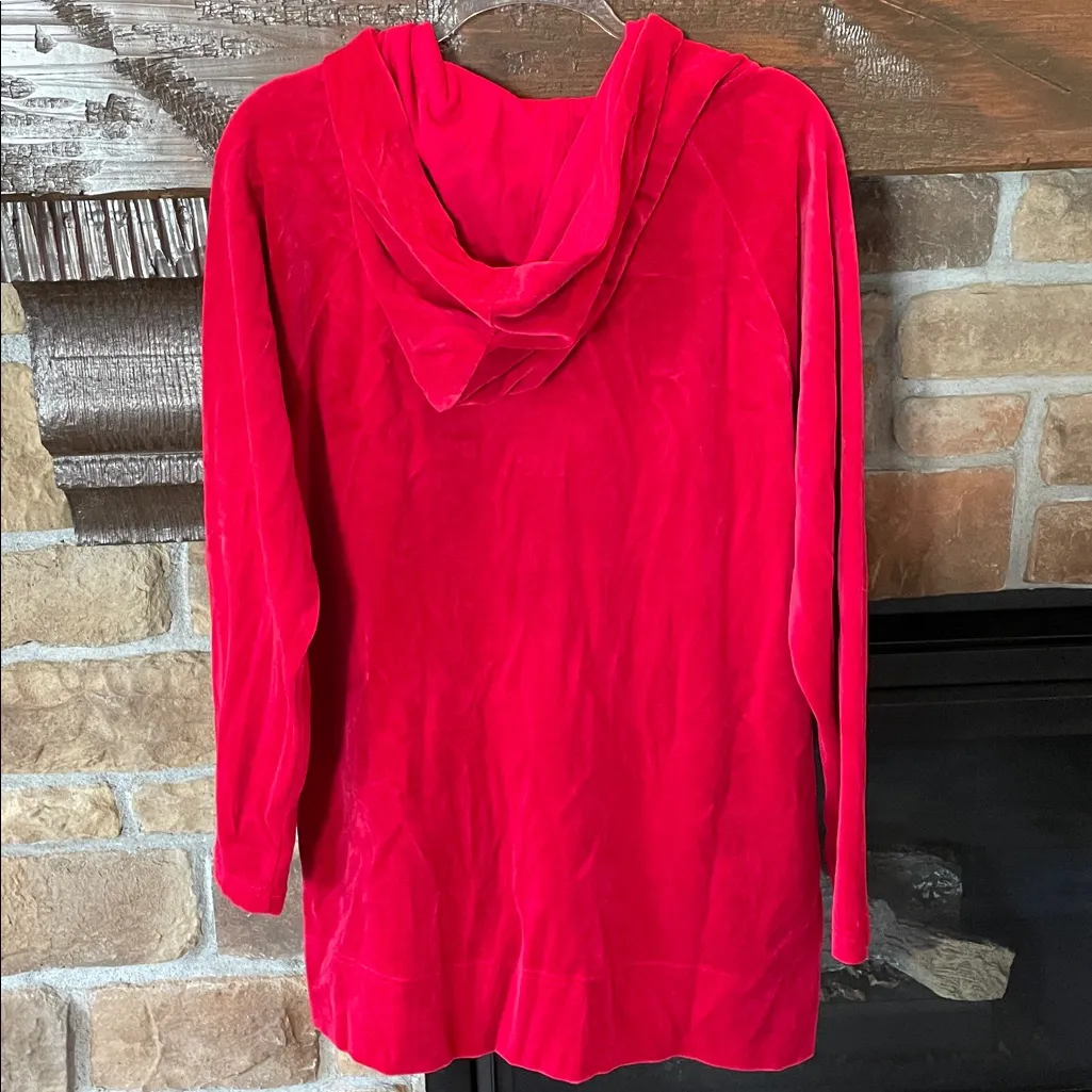 Joan Vass Velour Full Zip Jacket With Hood - Image 7