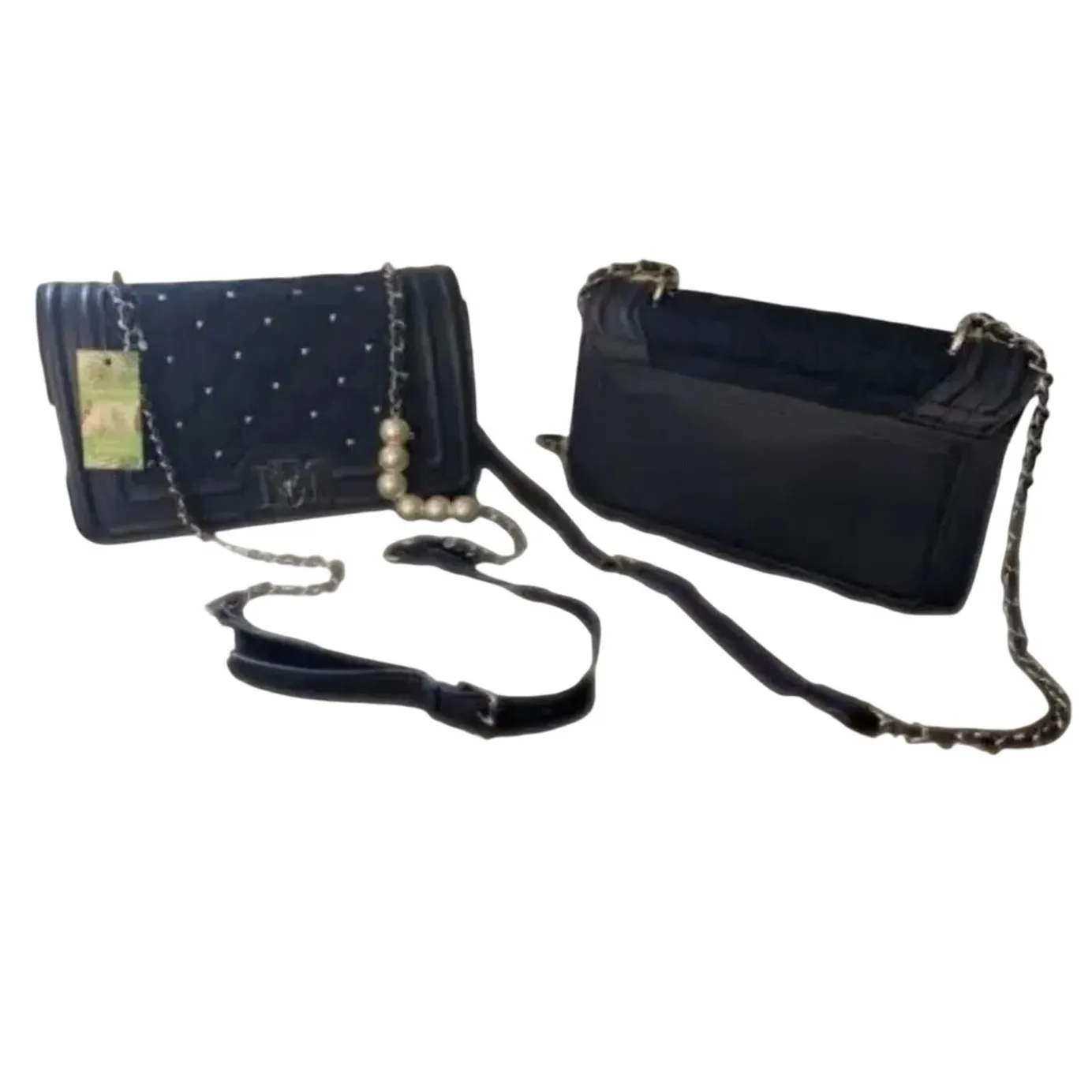 BADGLEY MISCHKA Studded Chain Linked Leather Crossbody Bag New with Tag - Image 4