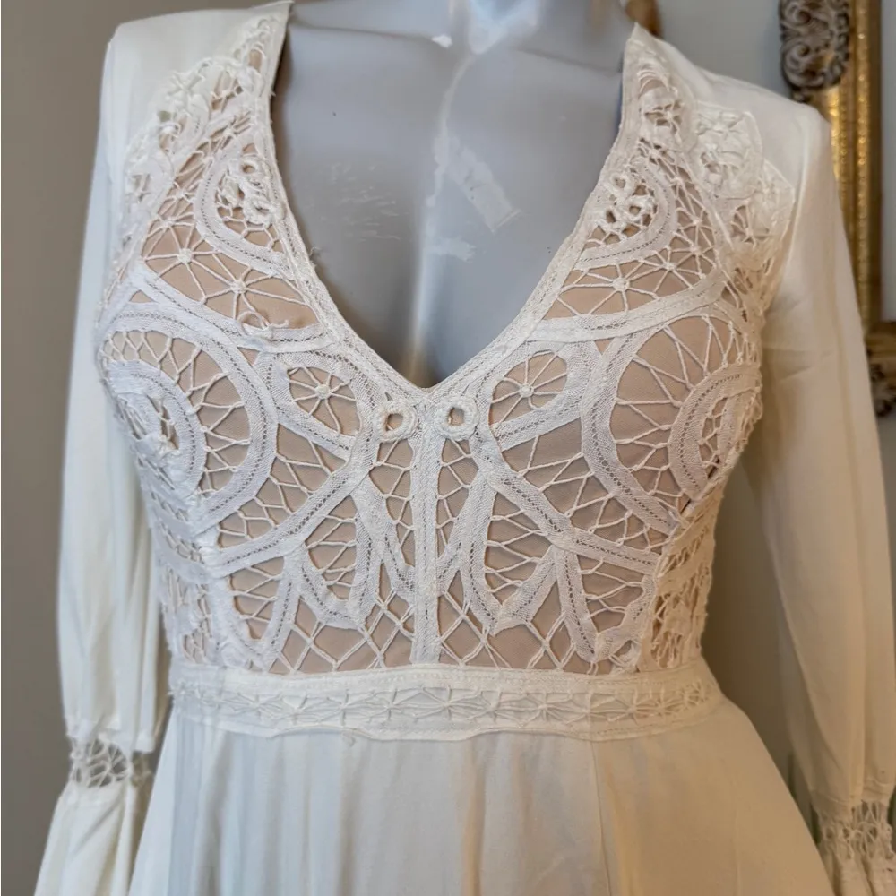 Lulus Enchanted Evening White Lace Maxi Dress Size XS - Image 13