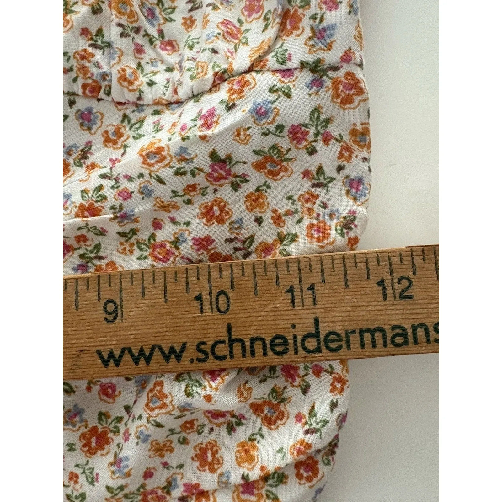 Hollister Y2K White Floral Milkmaid Babydoll Crop Top Size XS Coquette Ruching - Image 12